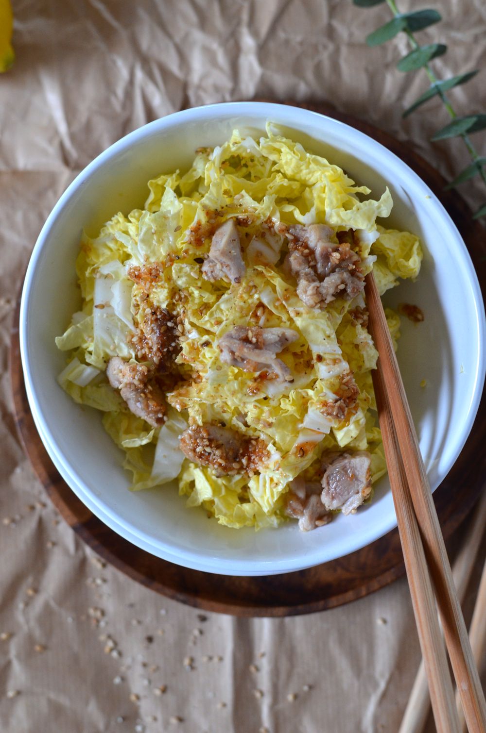 Salade de chou chinois au poulet et sésame Recette chou chinois