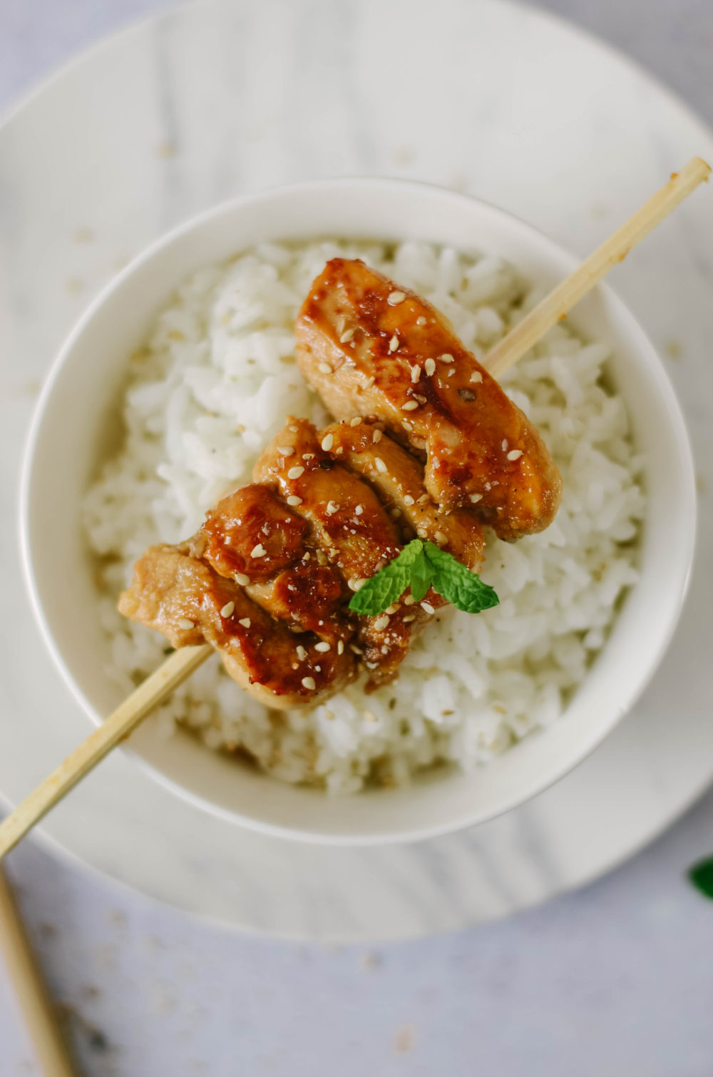 Brochette de poulet teriyaki Brochette de poulet teriyaki