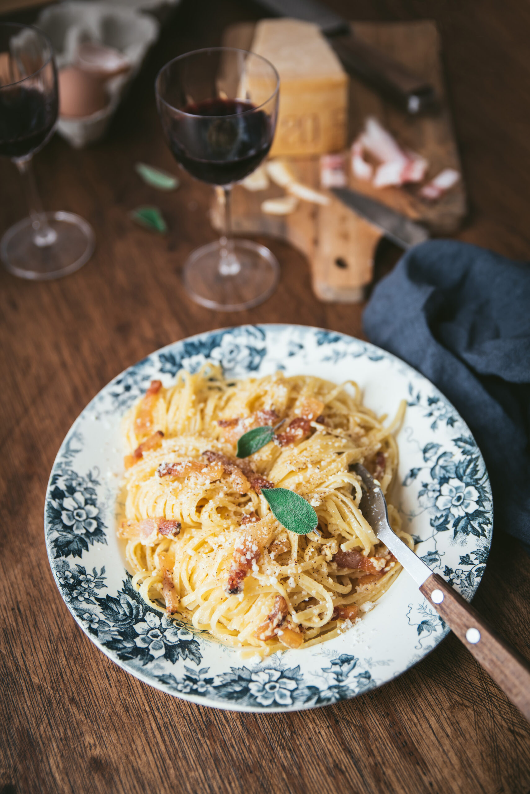 Vraie recette italienne des pâtes carbonara traditionnelle